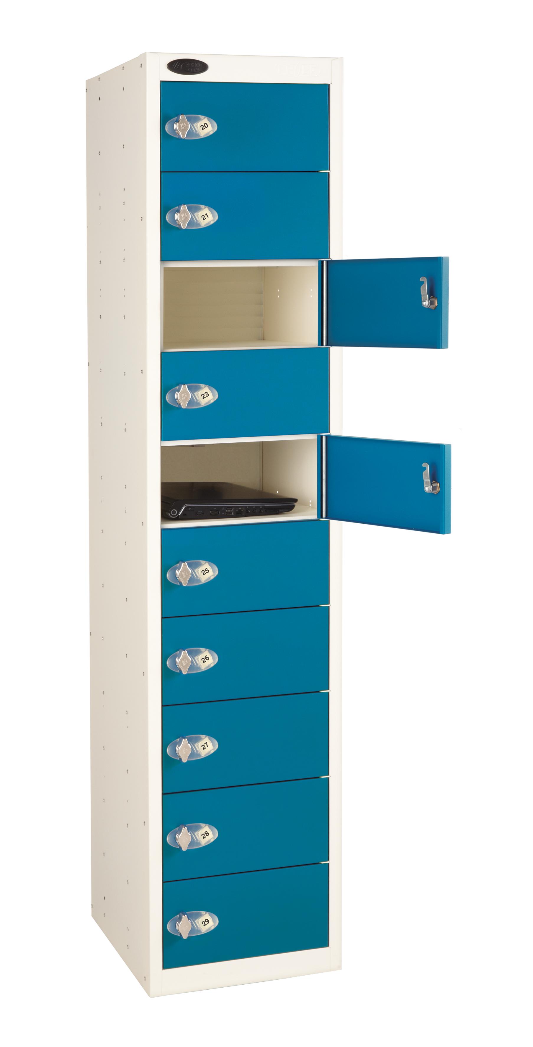 10 Door School Personal Effects Locker - Larger Compartment