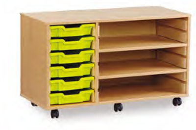 6 Shallow Tray Unit 2 Adjustable Shelves