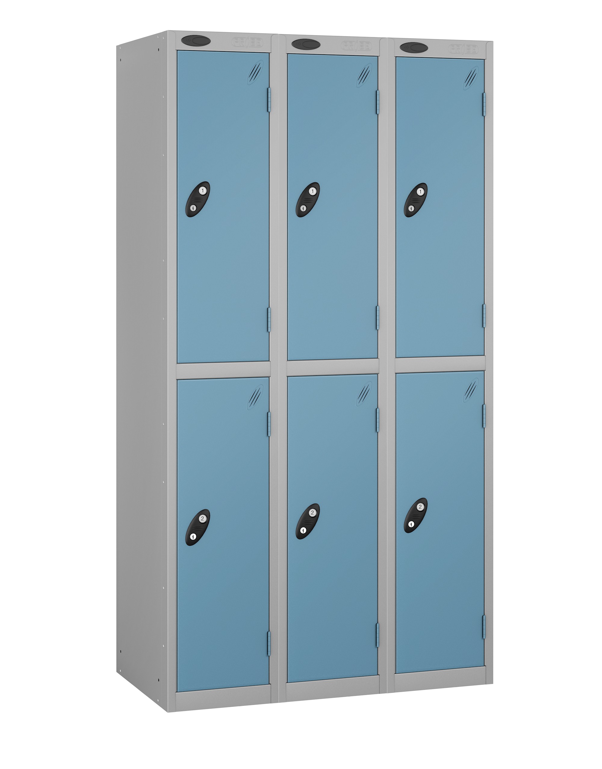 Colour Range Two Doors Locker - Nest of 3