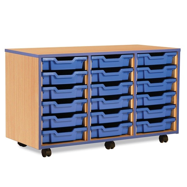 Coloured Edge 18 Shallow Tray Unit