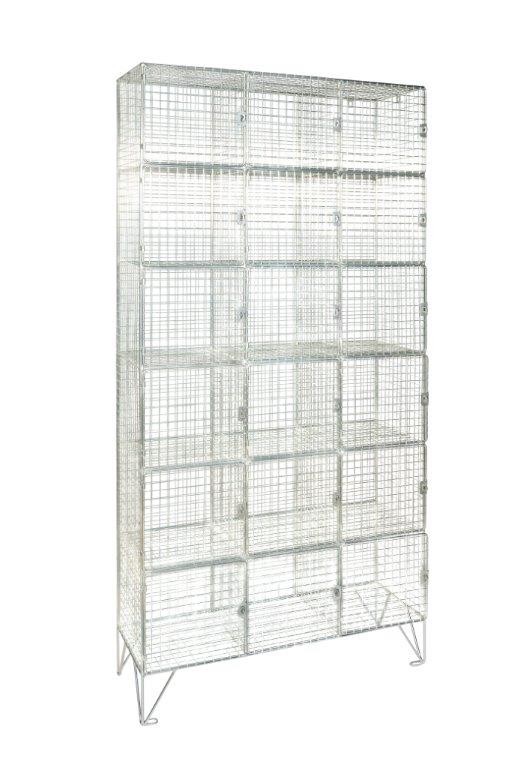 Premium Mesh Six Door Locker - Nest of 3