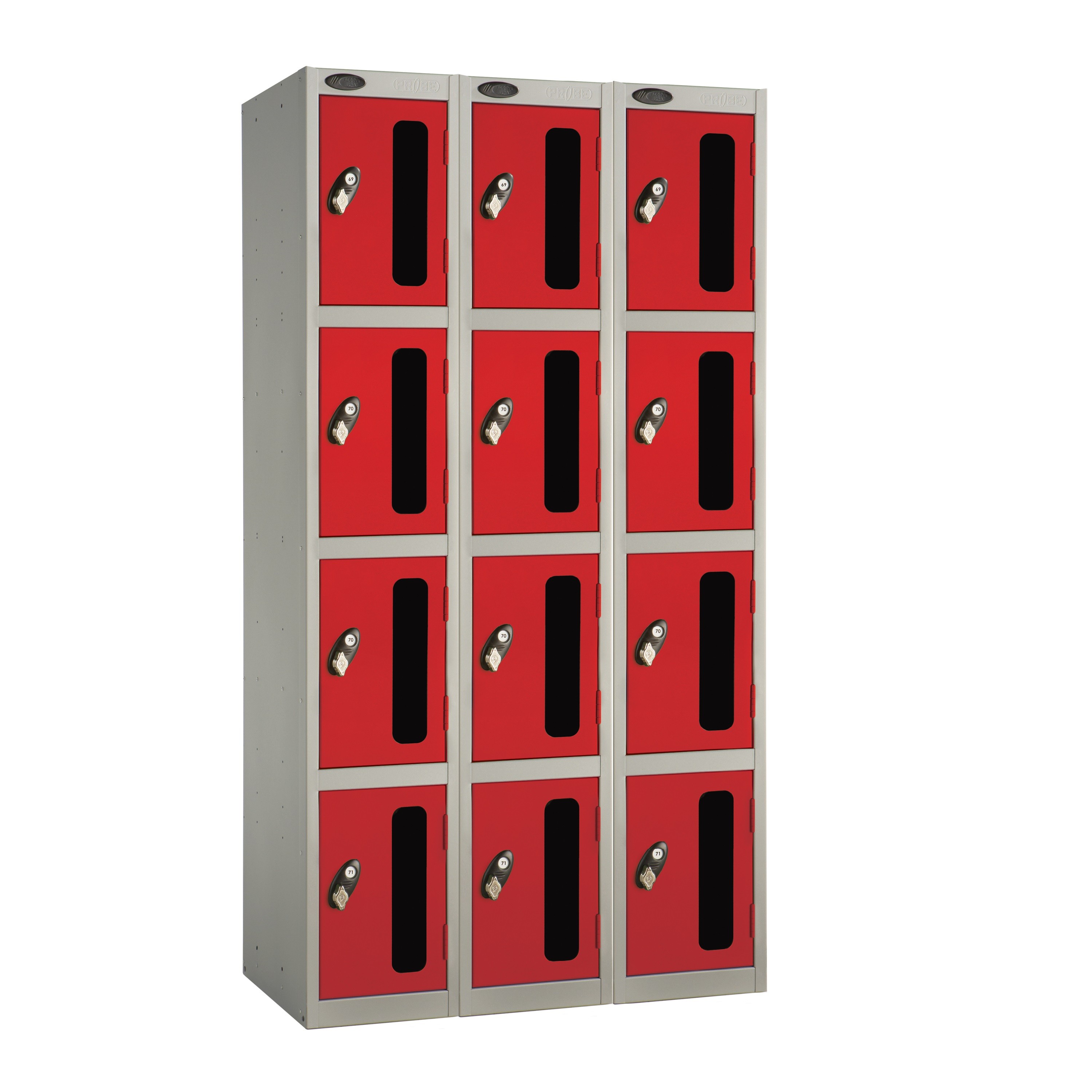 Four Doors Vision Panel Locker - Nest of 3