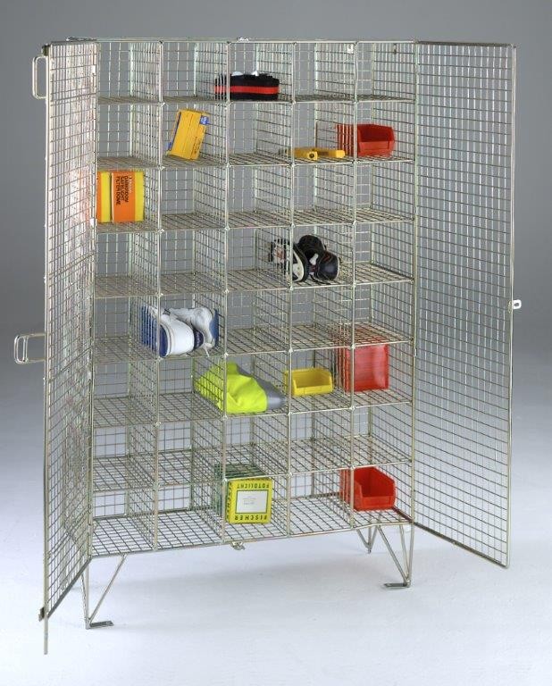 Double Door 40 Compartments Mesh Personal Effects Locker