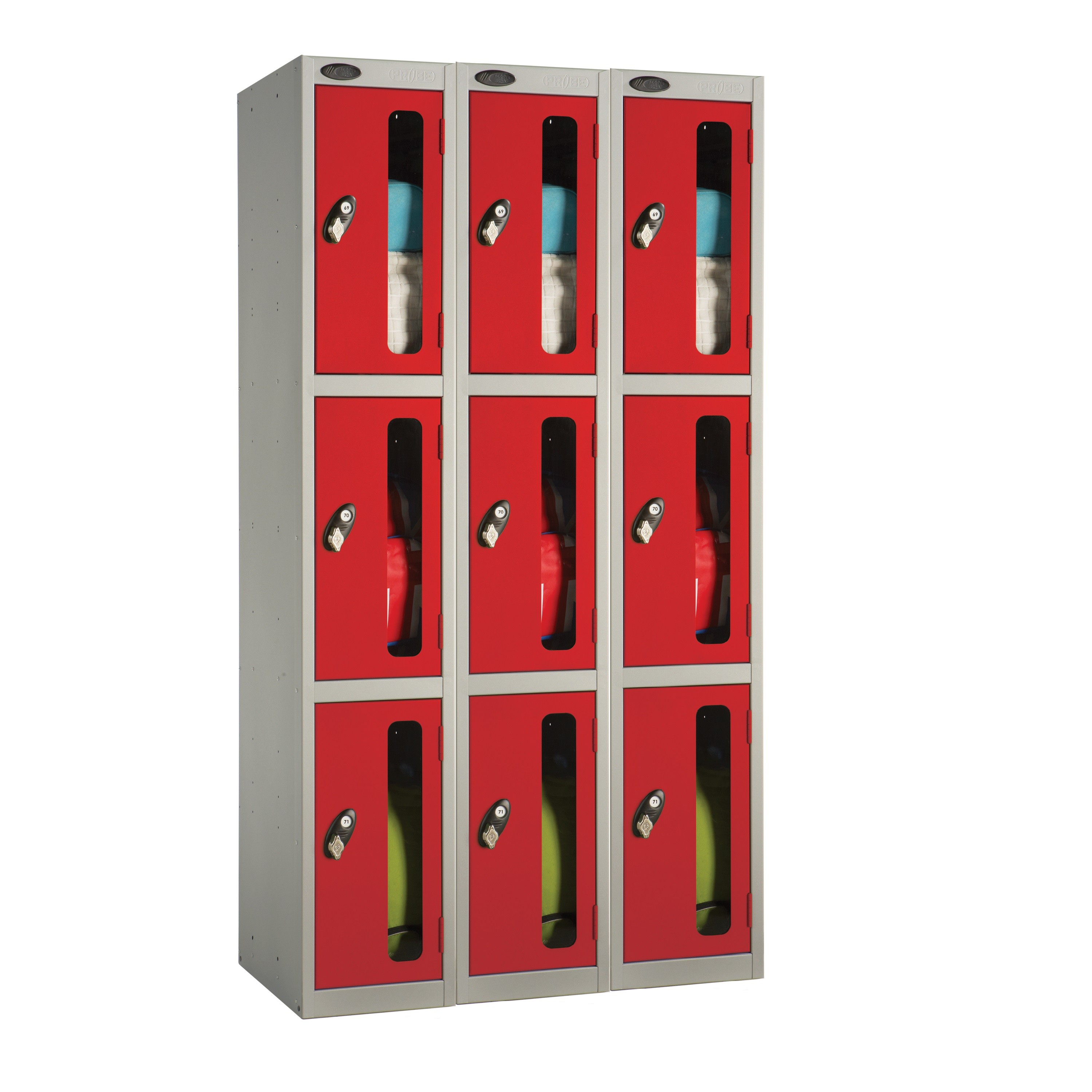 Three Doors Vision Panel Locker - Nest of 3