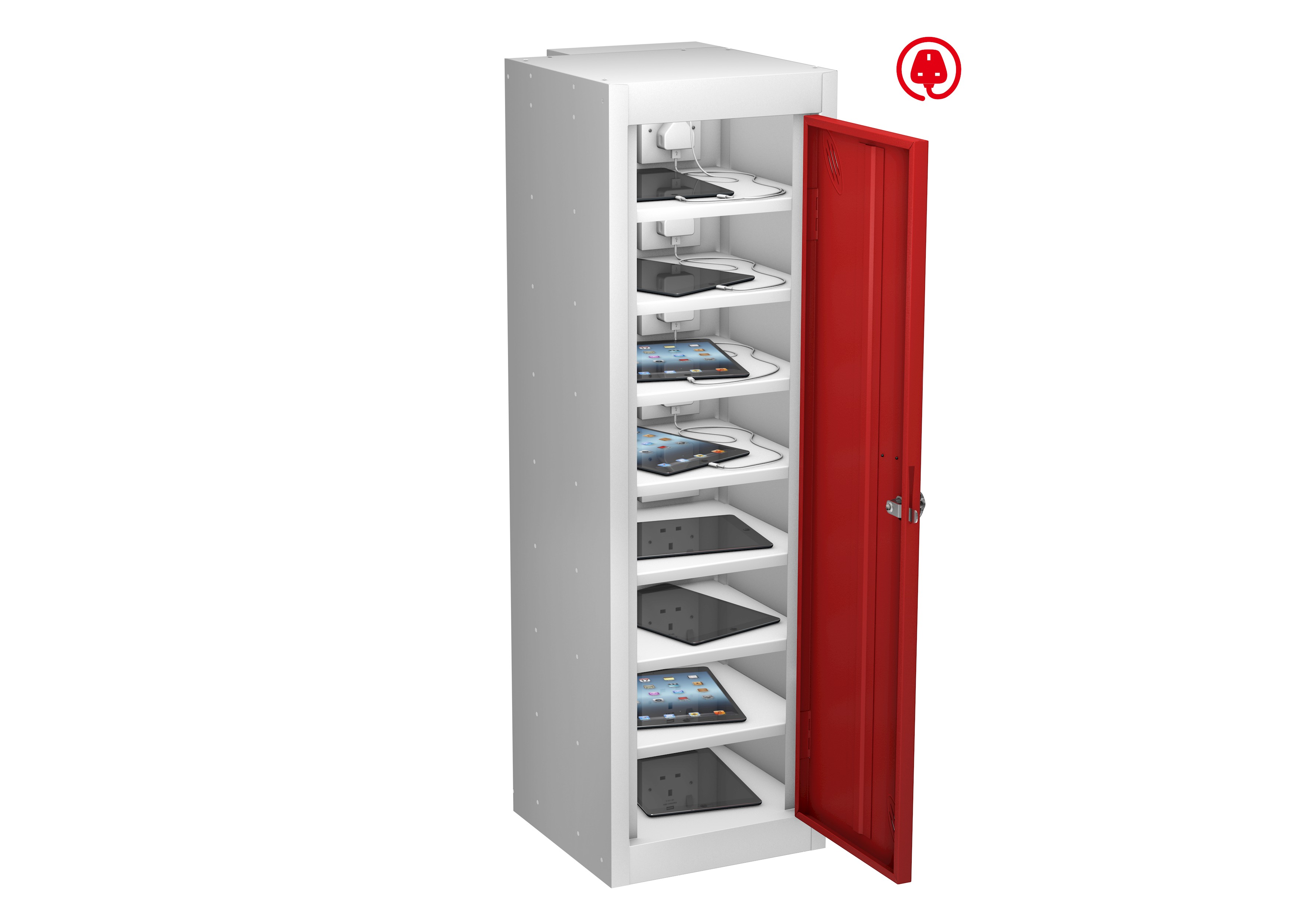 Single Door 8 Shelf Tablet Charging Locker