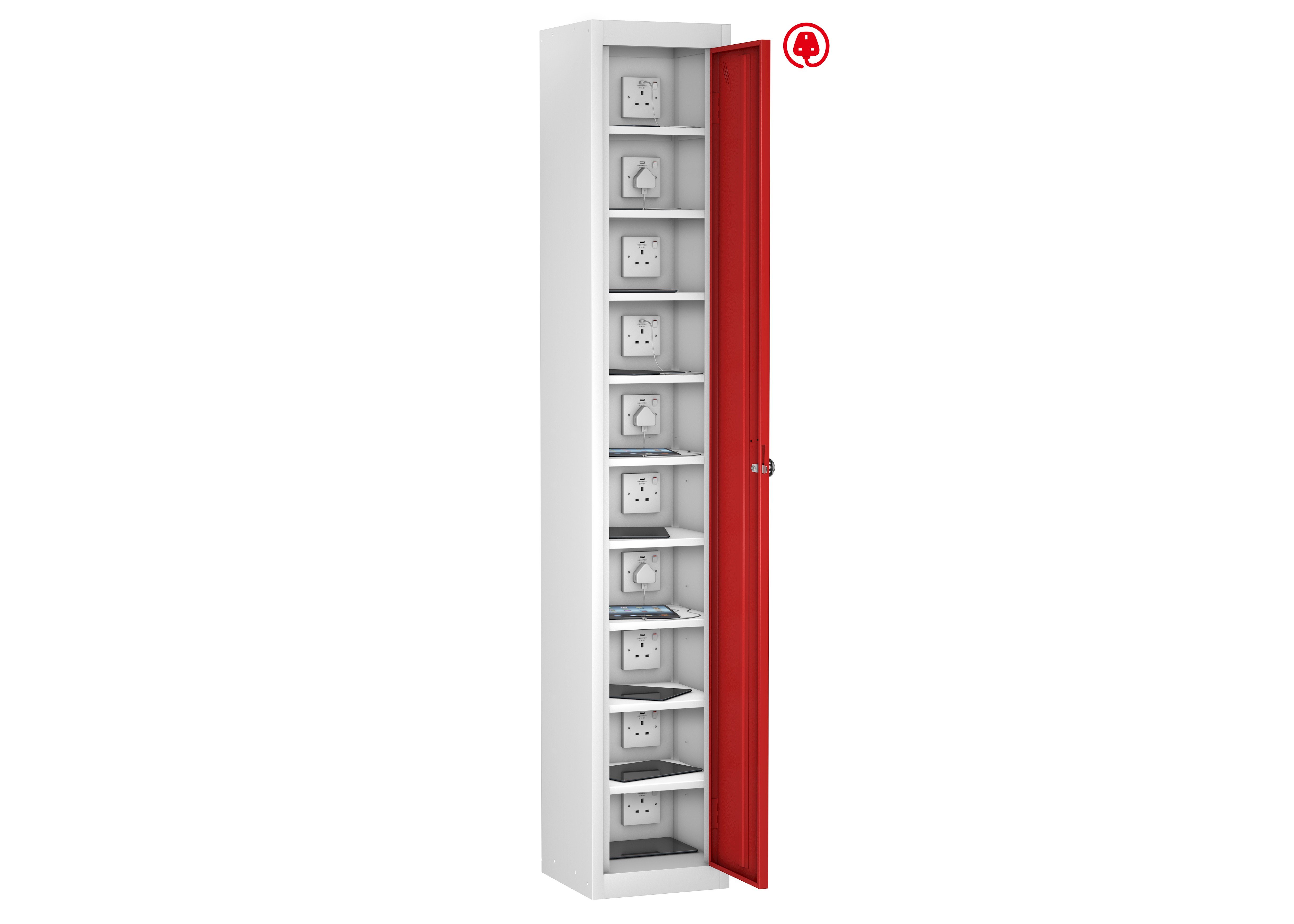 Single Door 10 Shelf Tablet Charging Locker