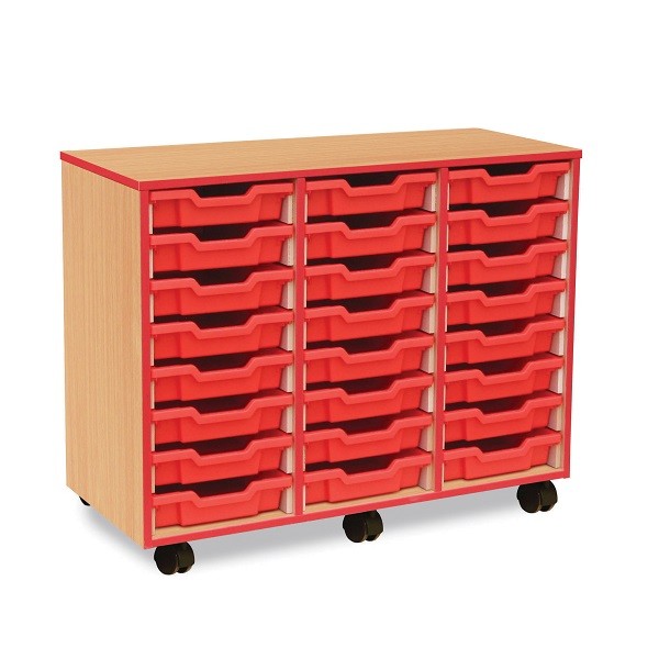 Coloured Edge 24 Shallow Tray Unit