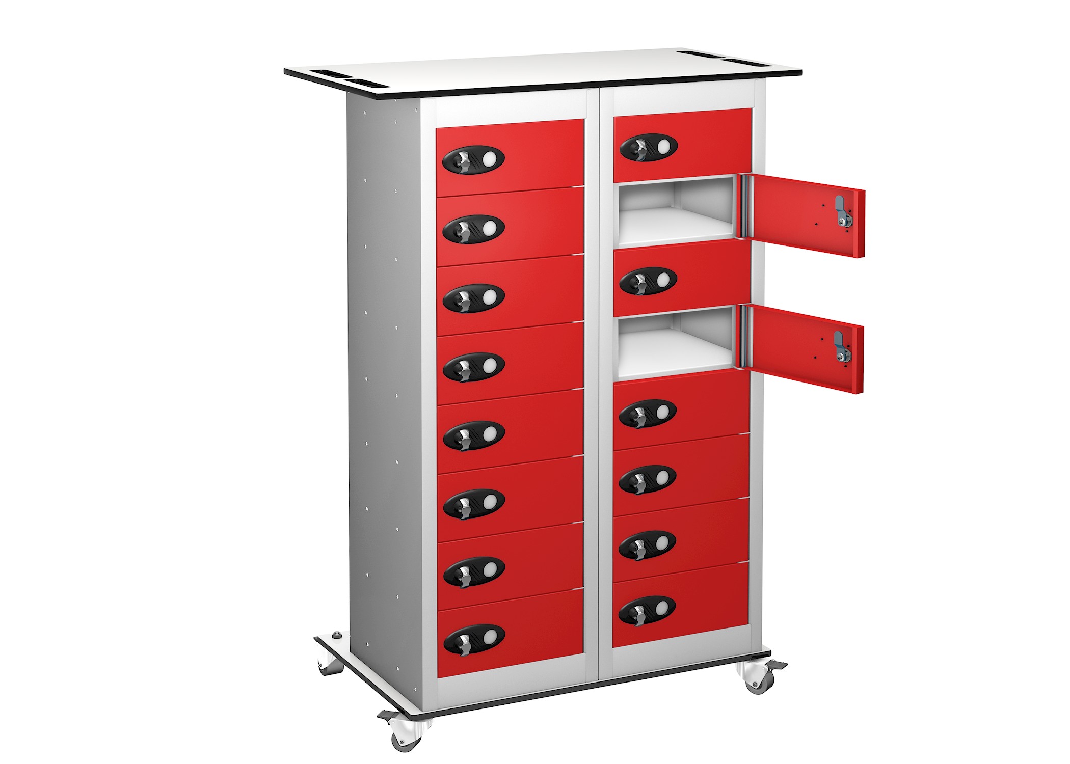 16 Door 16 Compartment Tablet Trolley